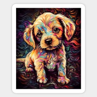 Cute little beautiful puppy. Sticker